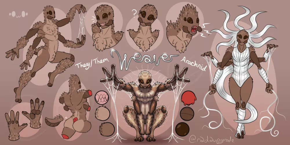 Weaver - Web-spitting wall-climbing arachnid (refsheet) by r2d2upgrade