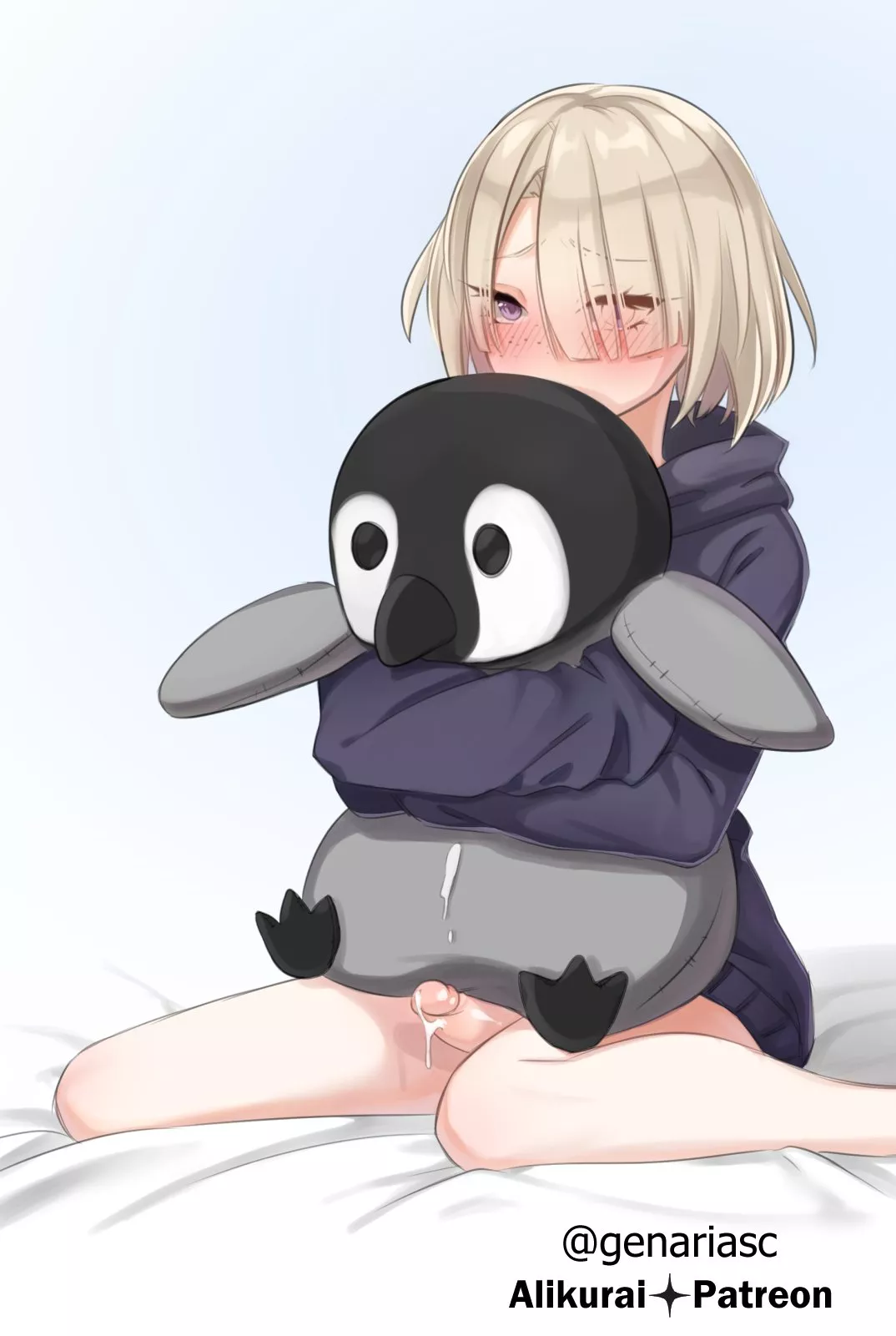 with my penguin, cuddling~~ posted by YourGoatBoi