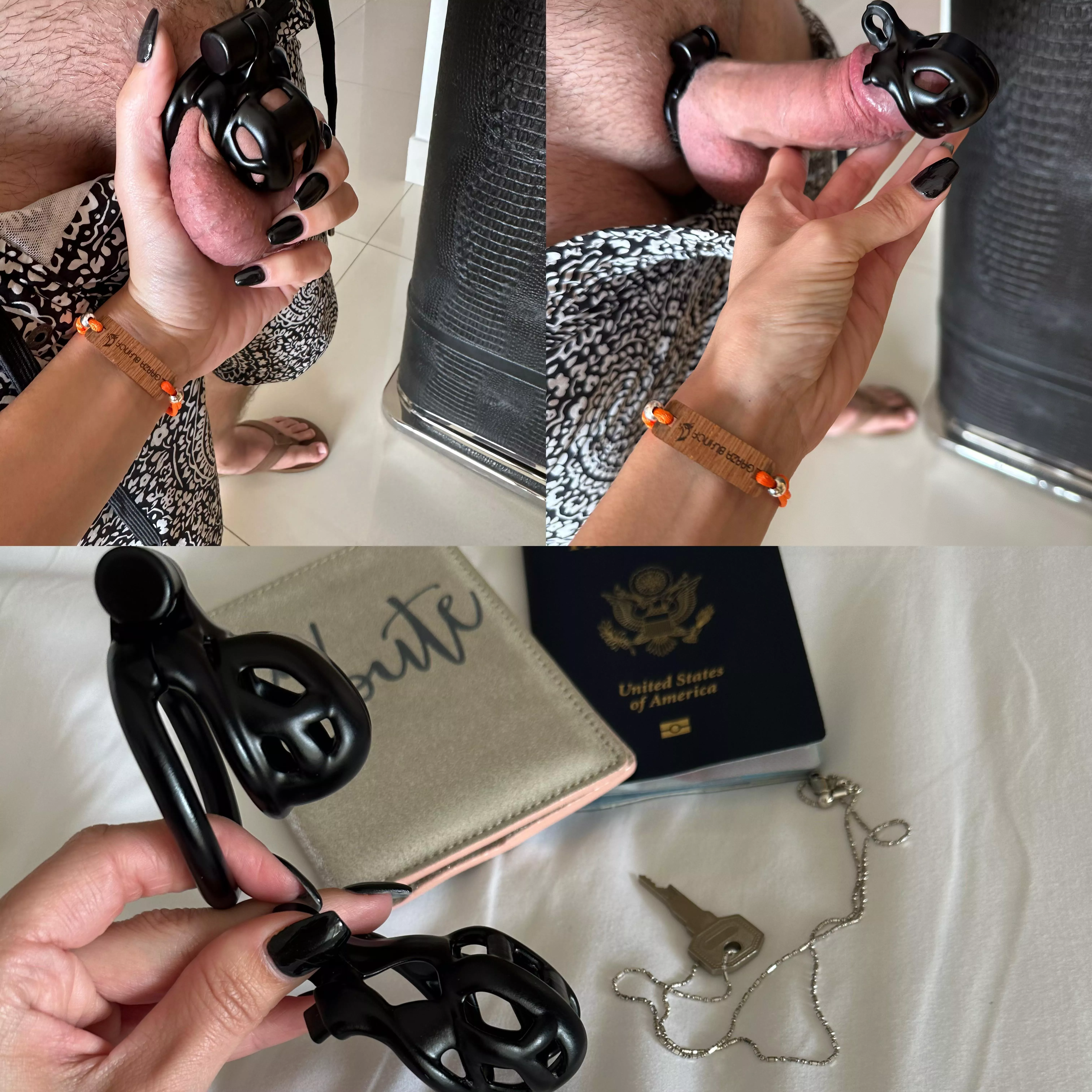 He thought he was getting unlocked on vacation 🤣😈 NOPE, but I did bring a smaller cage 😘😘 posted by Tipsy_Tay