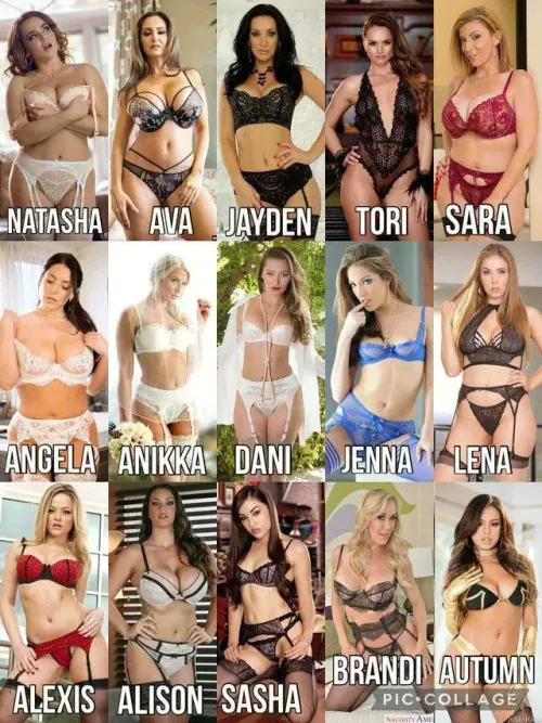 Lingerie lovers: pick 1 from each row for a foursome by AhmedRahim10