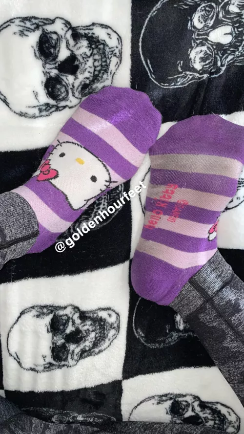 Over half of my socks drawer has been claimed, dm to get a pair before they’re gone😈 by goldenhourfeet