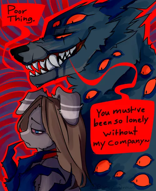 (Art by me) Furrsonification of clinical depression by BonnyDraws