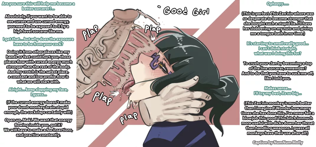 Maki's Curse Training [Cock Slapping][Musk][Brainwashing][JJK][Degradation][Artist: Incinerated_Art] by Sombraros