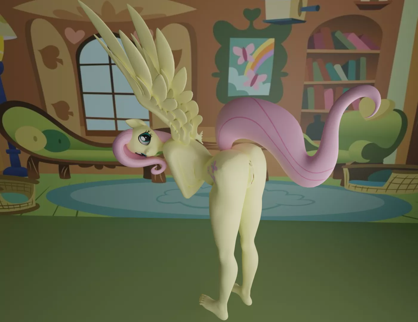 Fluttershy bend down (my art) posted by Foxypie34