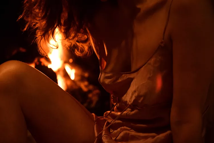 lit by the flames OC by MalinaWhispers