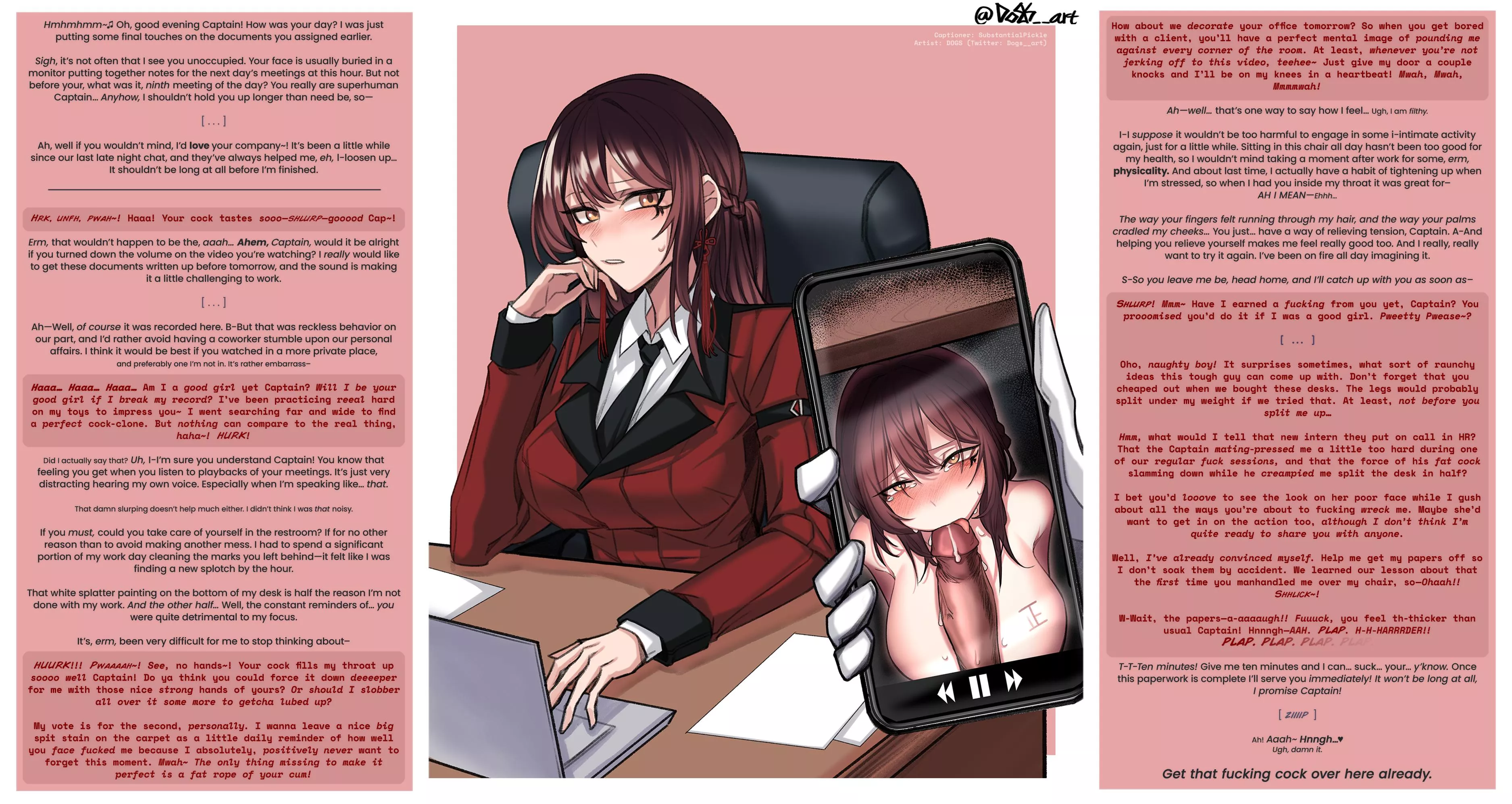 Personal affairs [Fsub] [Hypersexual Alter Ego] [Boss x Subordinate] [Art: DOGS] posted by SubstantialPickle18