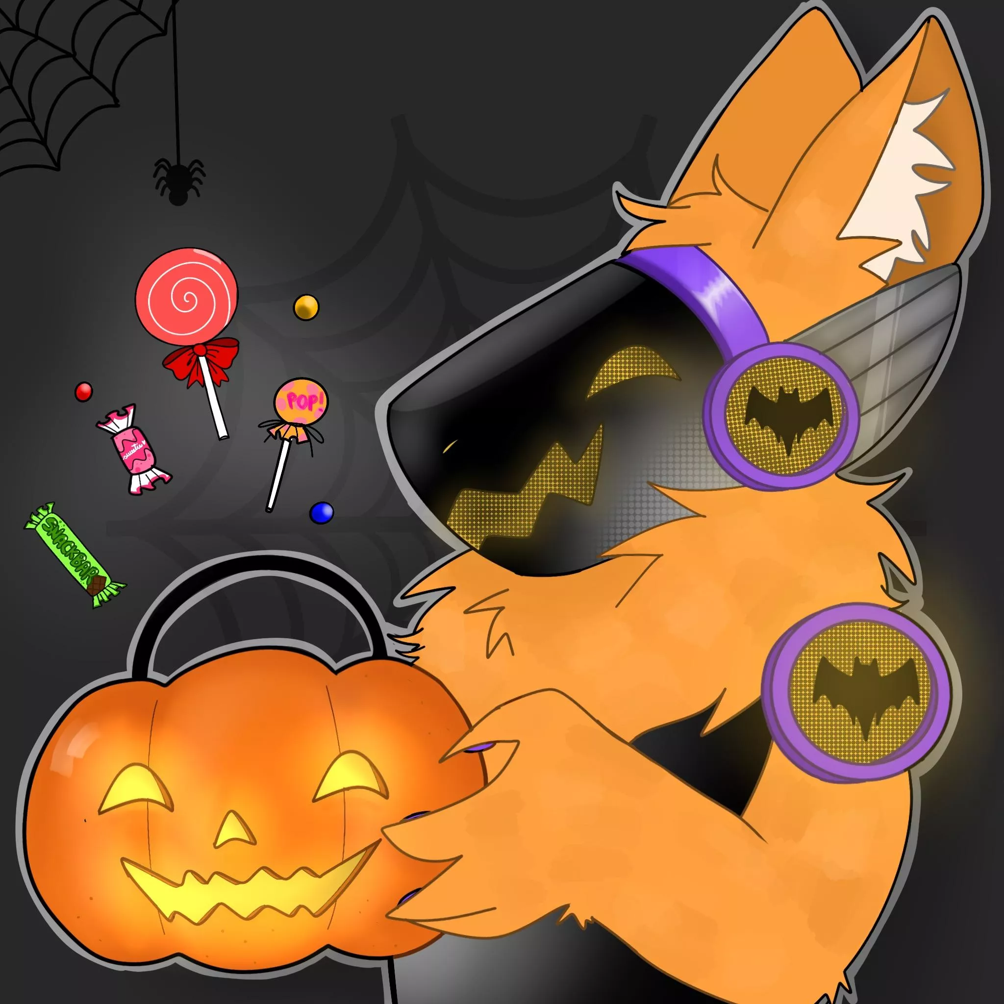 Halloween proto! Would you give him candy? [art by me] posted by lovecorepaws