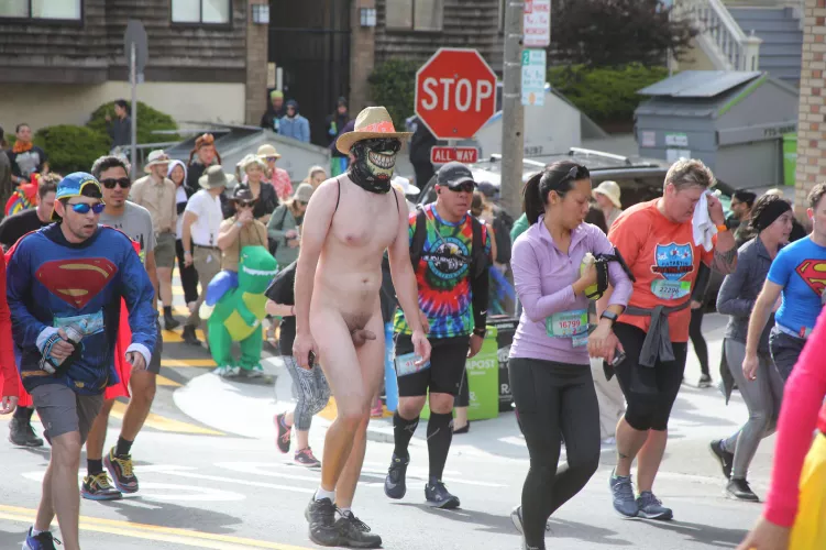 Here's a little one roaming the wilds of Bay to Breakers... by Happy-Hour-24-7