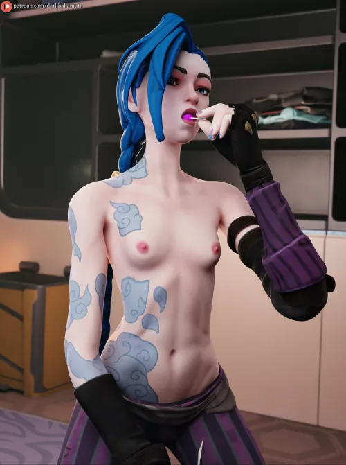 Jinx likes lollipops (Darkbahamuth) by Darkbahamuthh