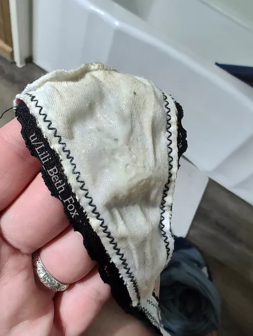 You'll have to look closely, to see all the sticky wet cream soaking my white gusset! by Lili_Beth_Fox