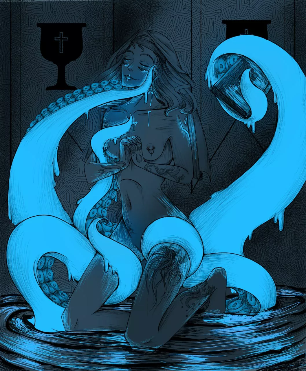 Being a Great Old One Warlock can have its benefits~ [OC] [Original Art] posted by Rotten_Lemons_