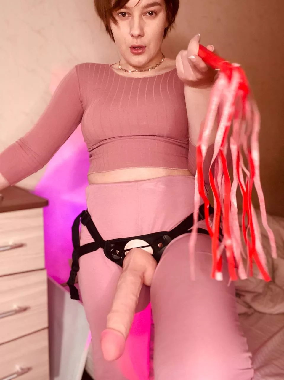 Good boys kneel in front of this huge strapon posted by Mistress_Di