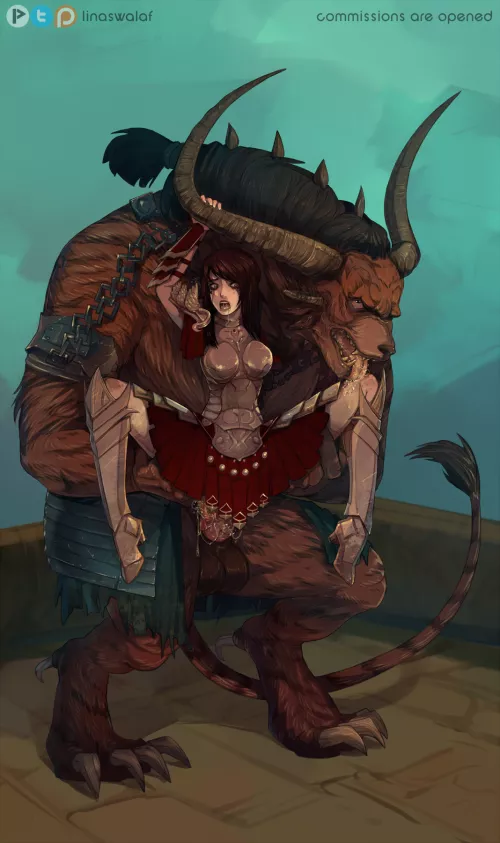 Hanging from his Horn (LinaSwalaf) by sir_kiwi_bird