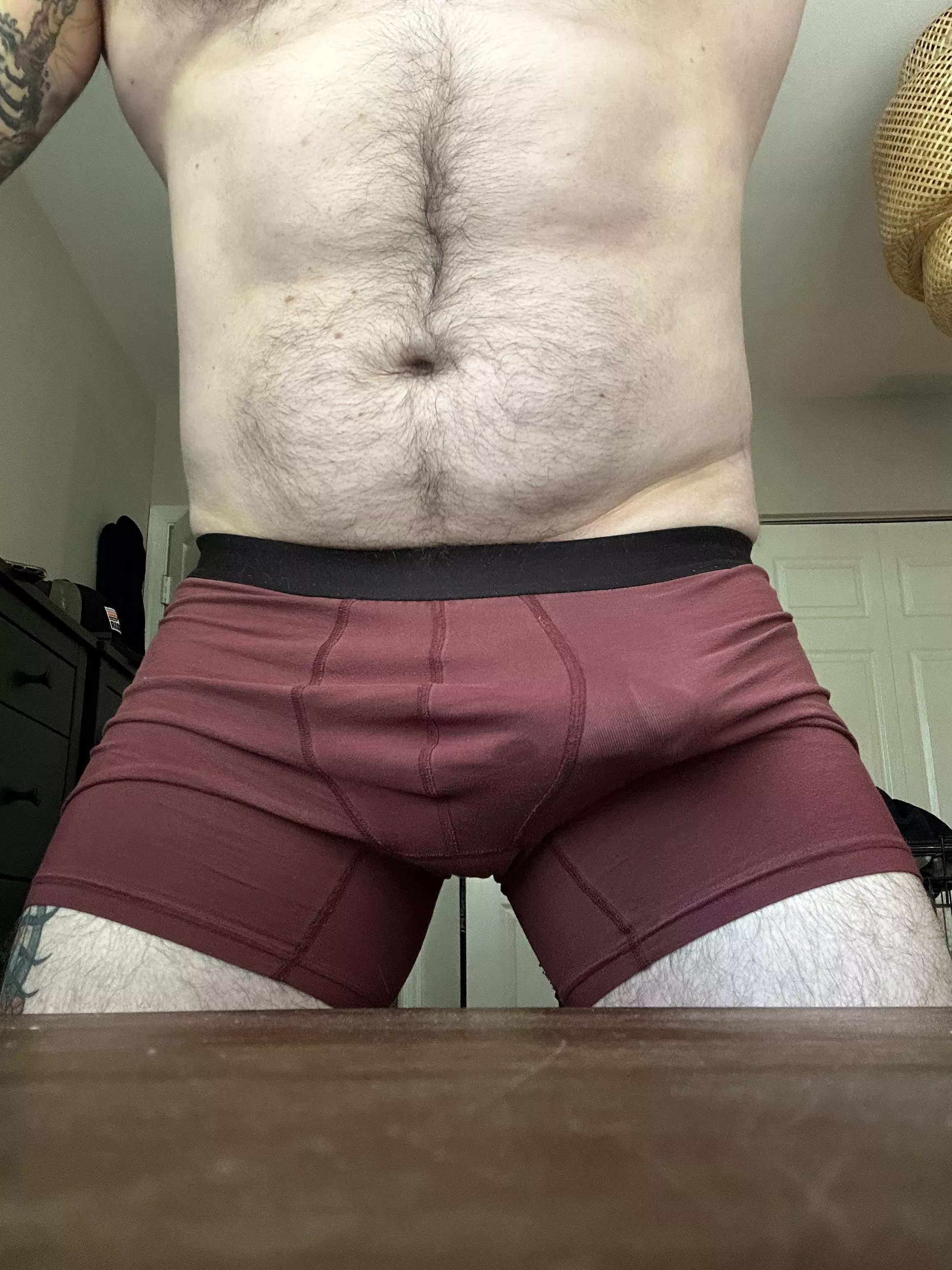 Love the way these briefs show the outline of my tip posted by Hairy-buffal0