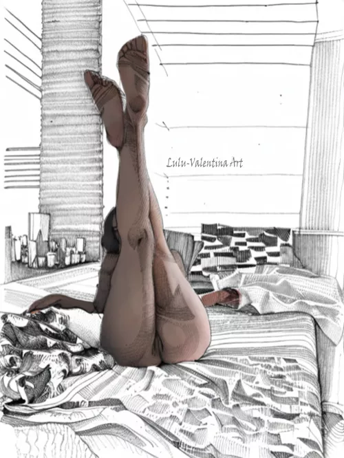 Sketch and digital painting by me of my gorgeous friend u/XcosmicolorX (F) [OC] by jay28nyc