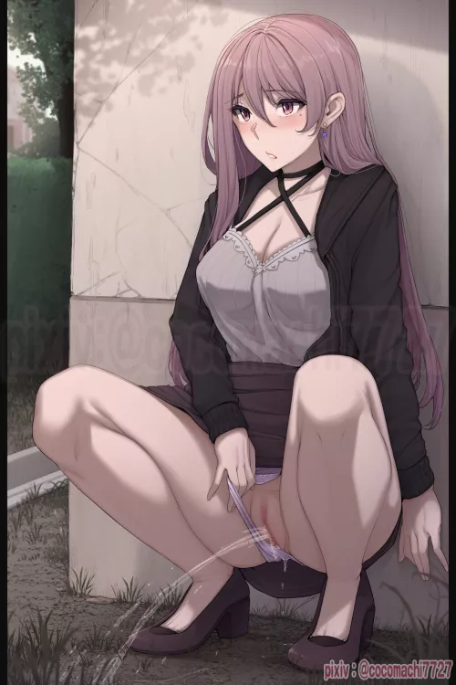 Milf forced to pee in public by GeraldOfRivia08