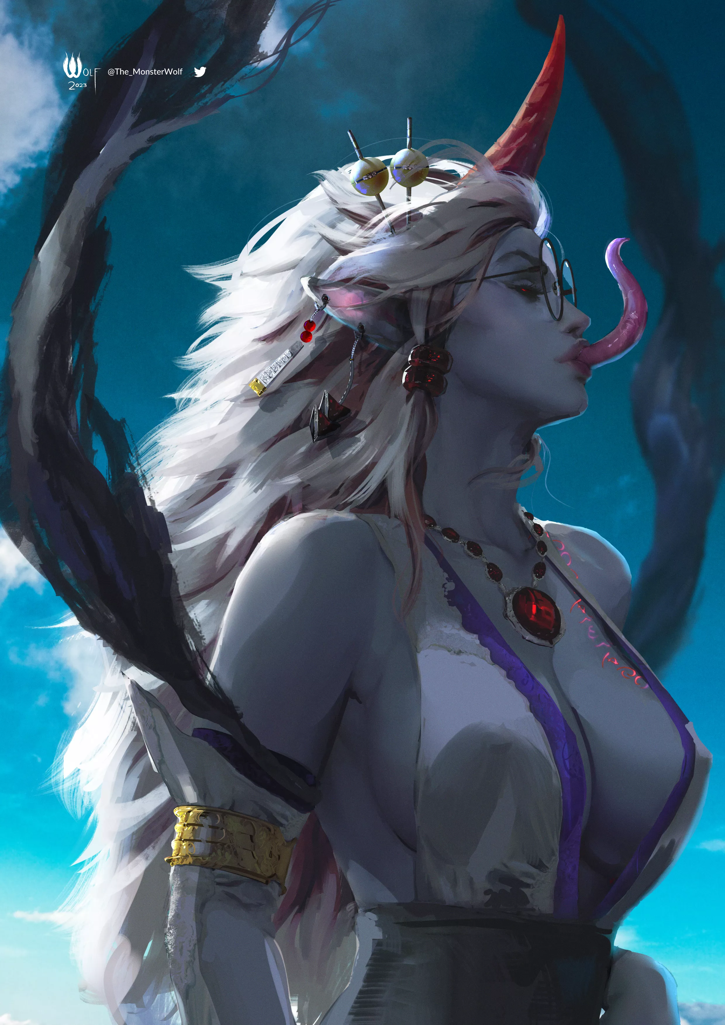 Osumihime, a demoness I was commissioned to draw last year. posted by Monster_Wolf_187