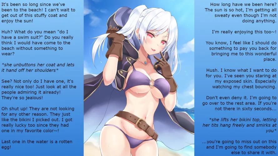 Robin's Trip To The Beach [F] [Gender Neutral POV] [Friends to Lovers] [Teasing] [Bikini] by WordsmithsTales