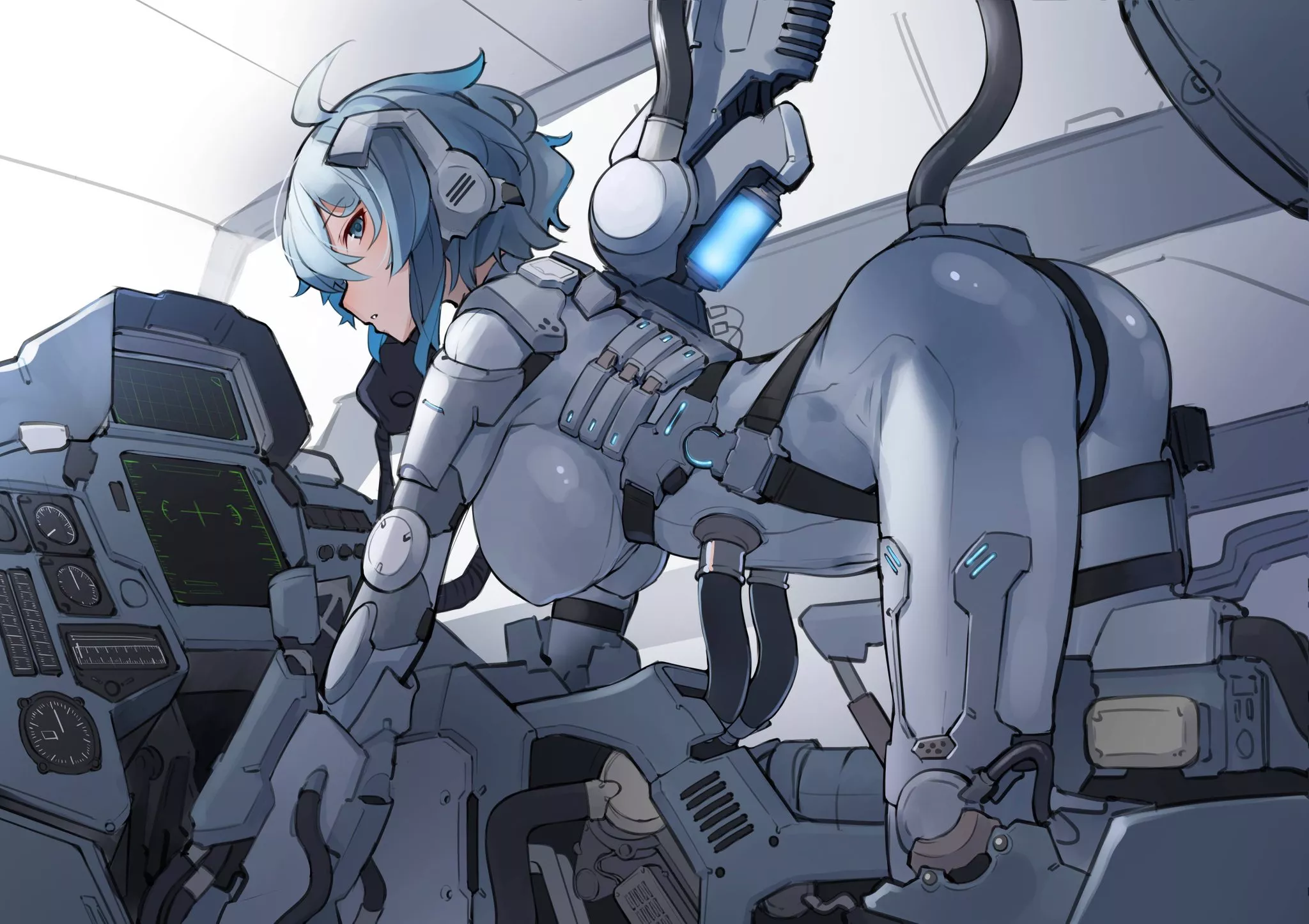 Pilot Suit controlling the mech (Ringobatake) [Original] posted by llamanatee