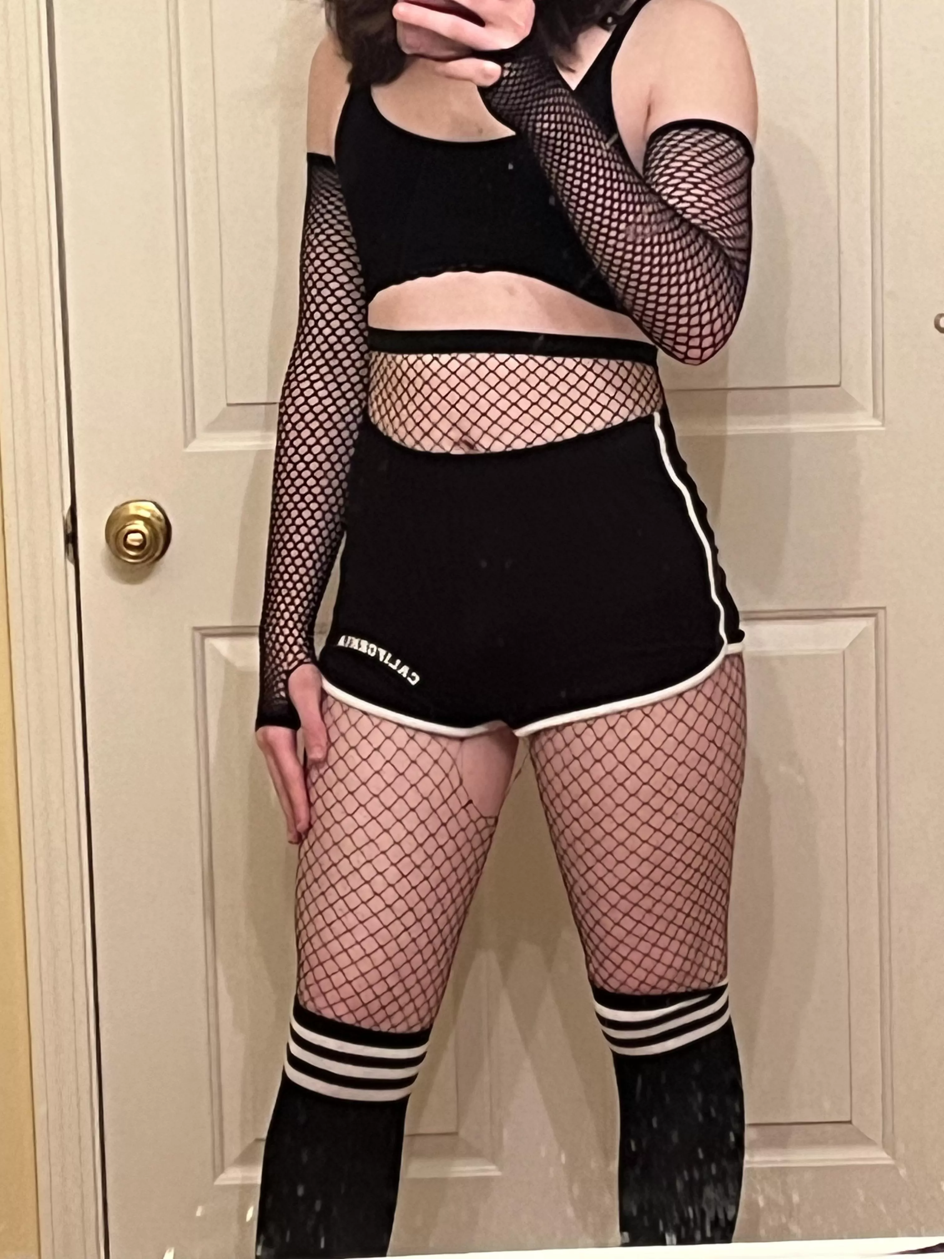i ripped my fishnets putting them on :( posted by DontWannaSeeYourCock
