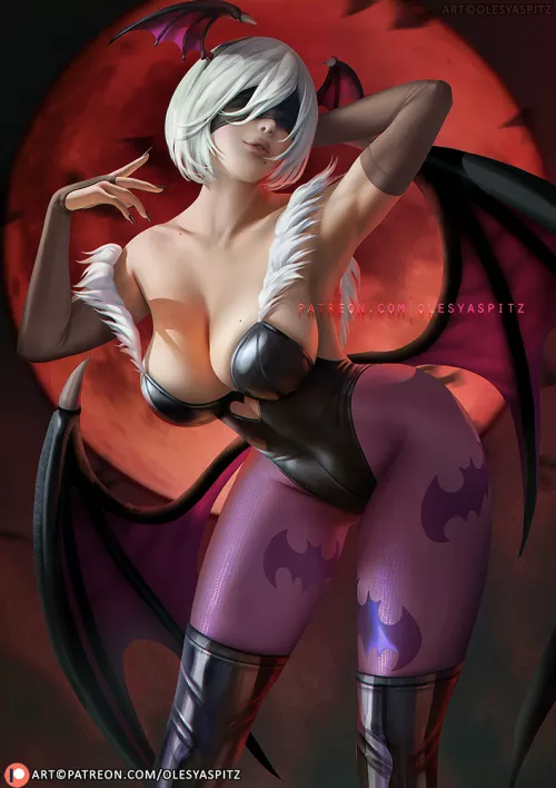2B in Morrigan costume by SejuaniHUN