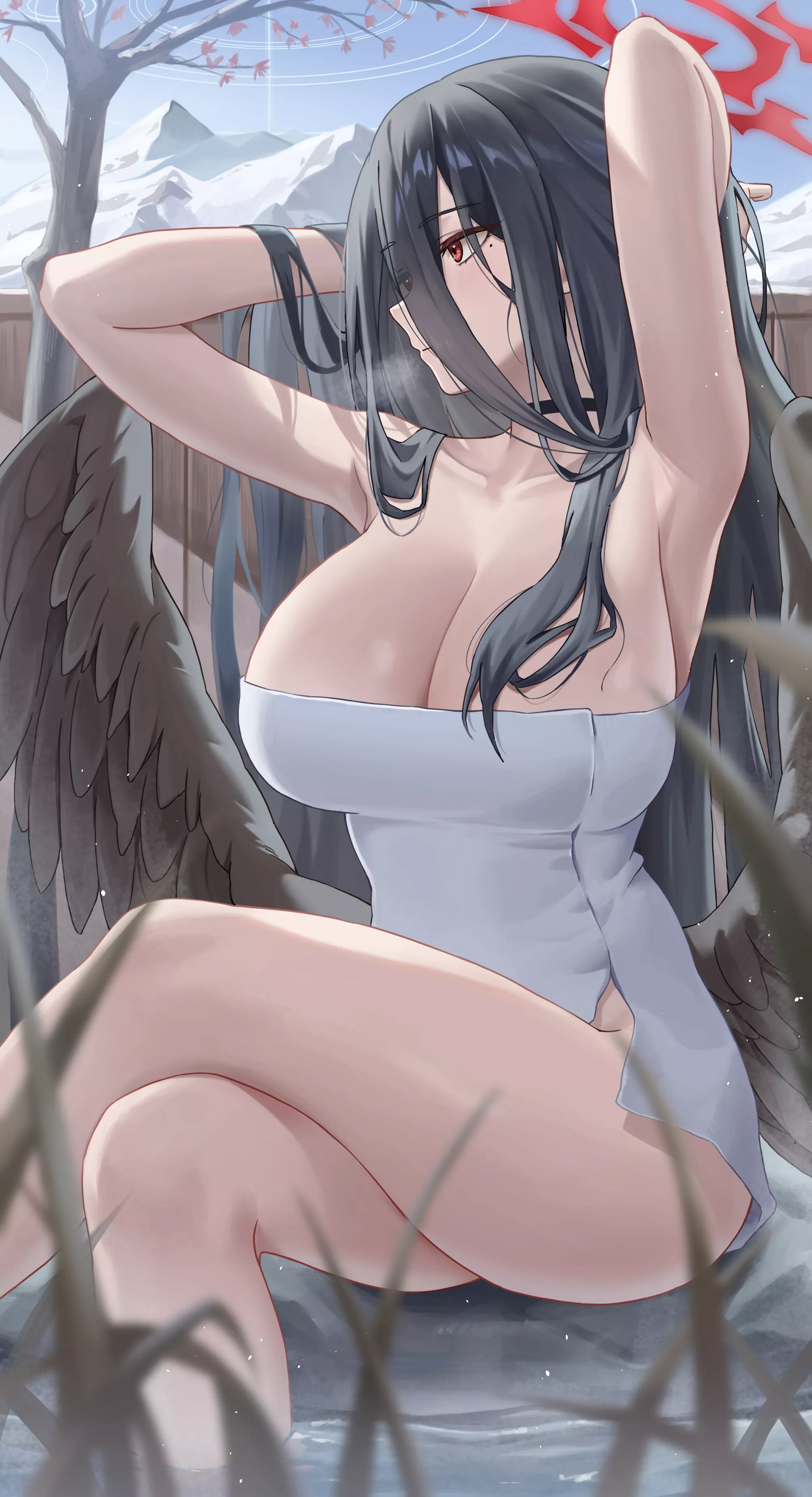 Hasumi at the Onsen (CapLK) [Blue Archive] posted by elegantloveglimmer