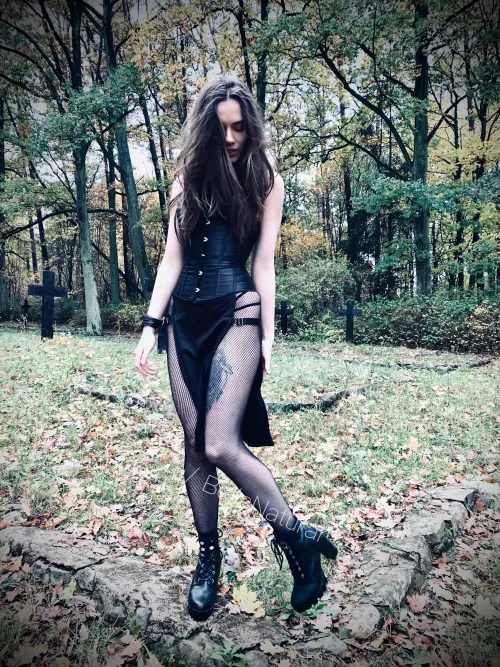 In my eerie fit which consists of that heeled boots by BellaNatural