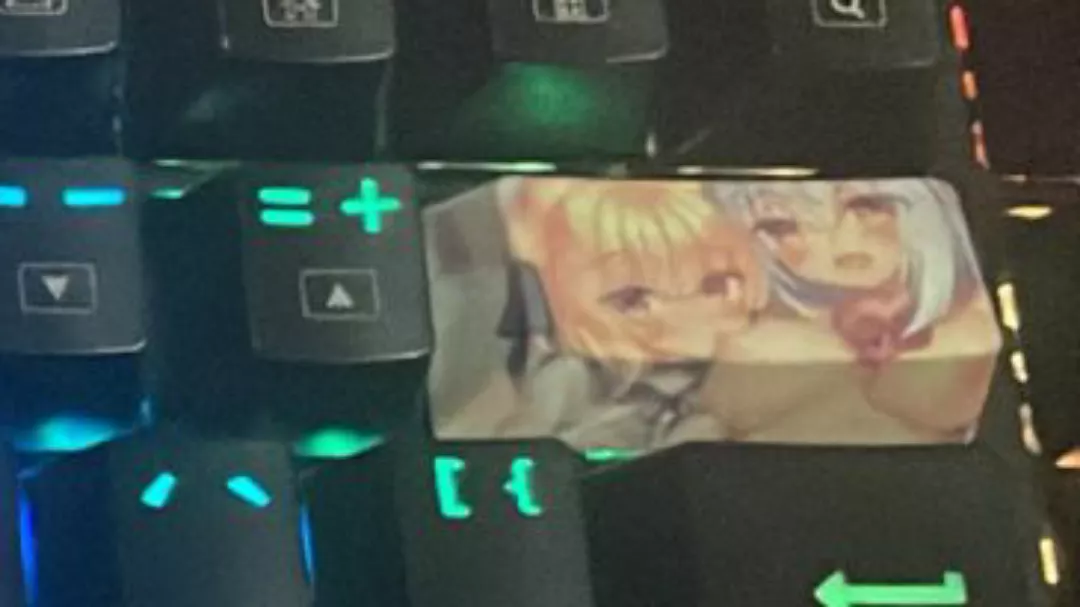 Color collage, computer keyboard, from above, keyboard (computer), meme, 2girls posted by _Ossada_