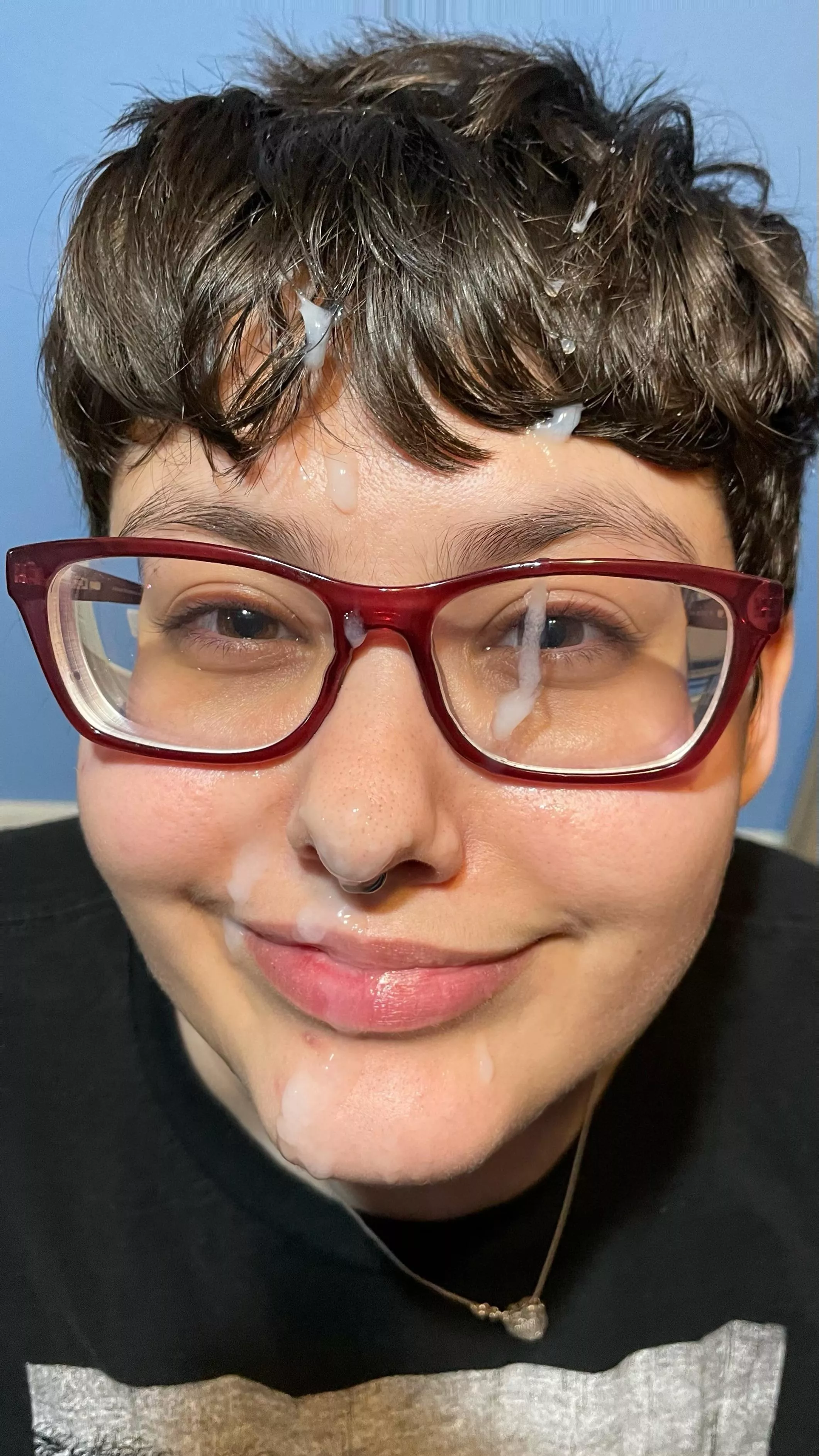 Glasses are just cum shields ♡ posted by tallbtchdiaries