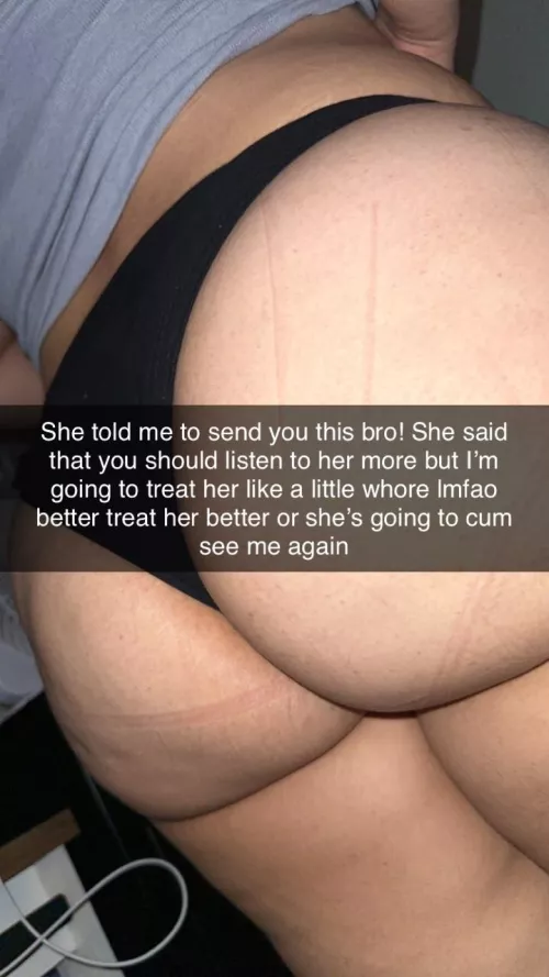 He started to listen to me now by horchatayams