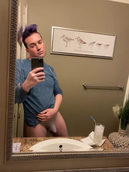 (NSFW) loving my grey thong. How do I look? by XavierRWalker