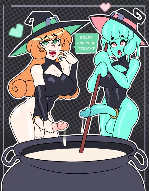 Penny and Juno getting ready for the spooky season (@owl_pie2) by Owl_pies