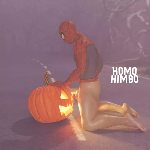 Spiderman skull fucking a jack-o-lantern~ (@homohimbo on Twitter to support! 🥺) by homohimbo_