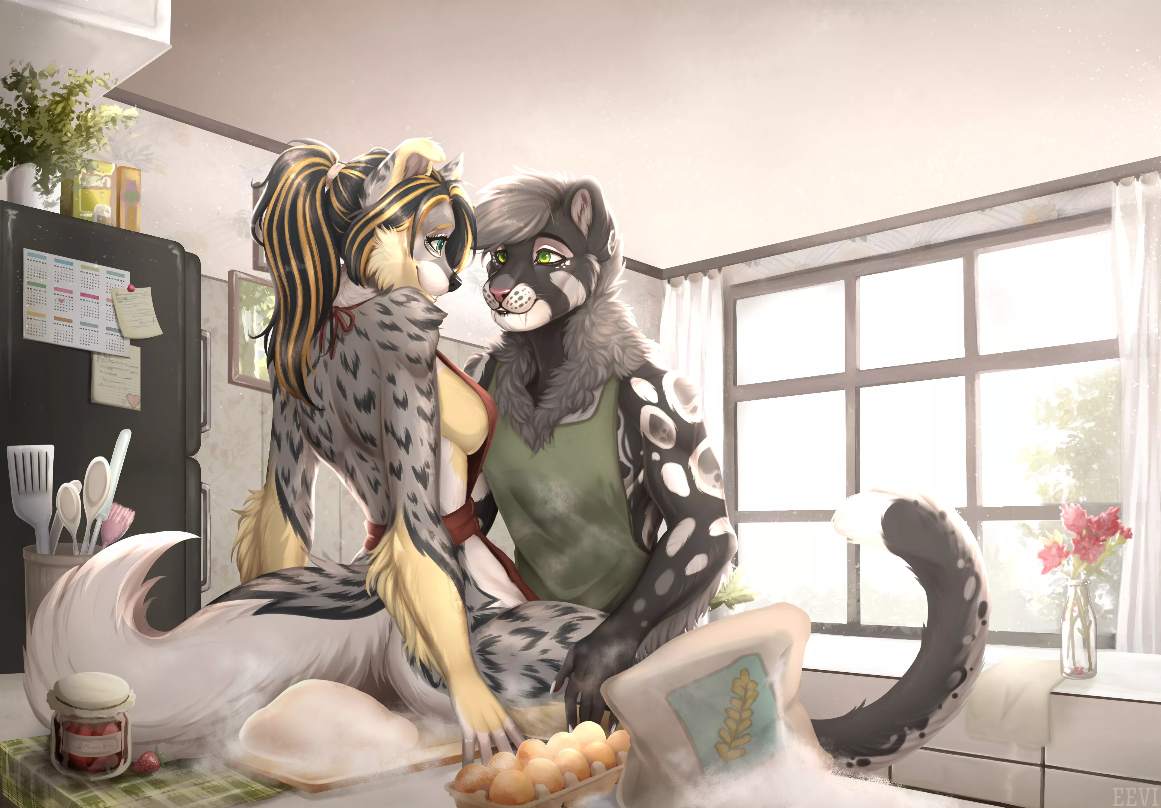 cute scene of making sweet buns, I published this drawing on my FA account earlier - CreativeEvil (you can find it here) posted by eevi_art