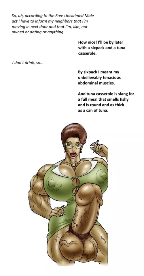 Futa Neighbor (Art by Gideon) by AugustRenfelt