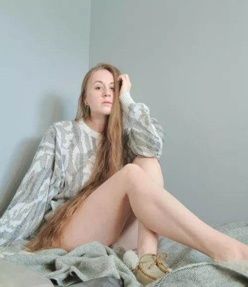 My hair is almost as long as my legs. by shapedby_fire