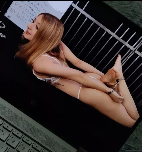 Cutie hogtied with 2 pairs of cuffs by CelebsinHeels01