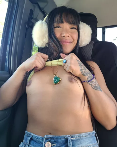 never scared to take my tits out in public by asiandolldesires