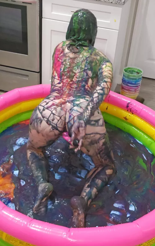 Having some fun in my rainbow slime pool [oc] by BehindTheApronOF