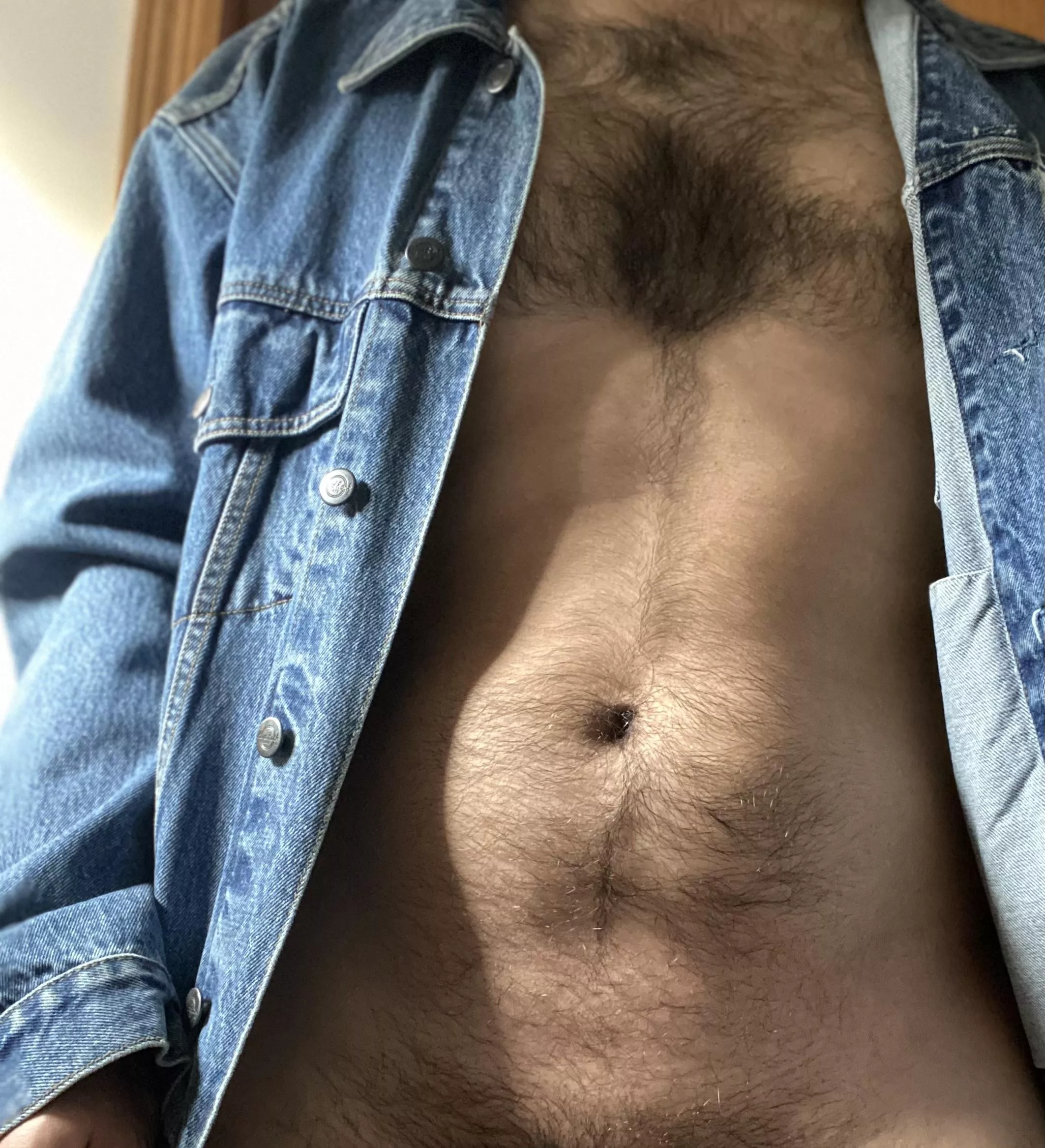 Let’s make it a denim chest Sunday posted by Veinybrowncock6969
