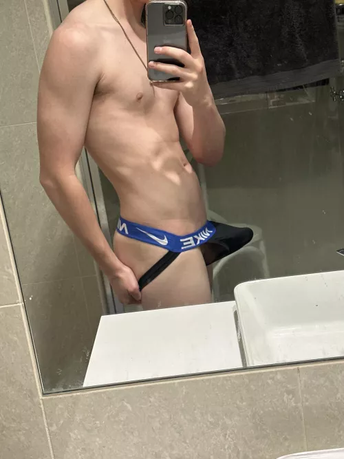 Love being hard in my jockstrap by Fit-Birthday7164