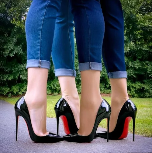 Love louboutin and jeans by CelebsinHeels01