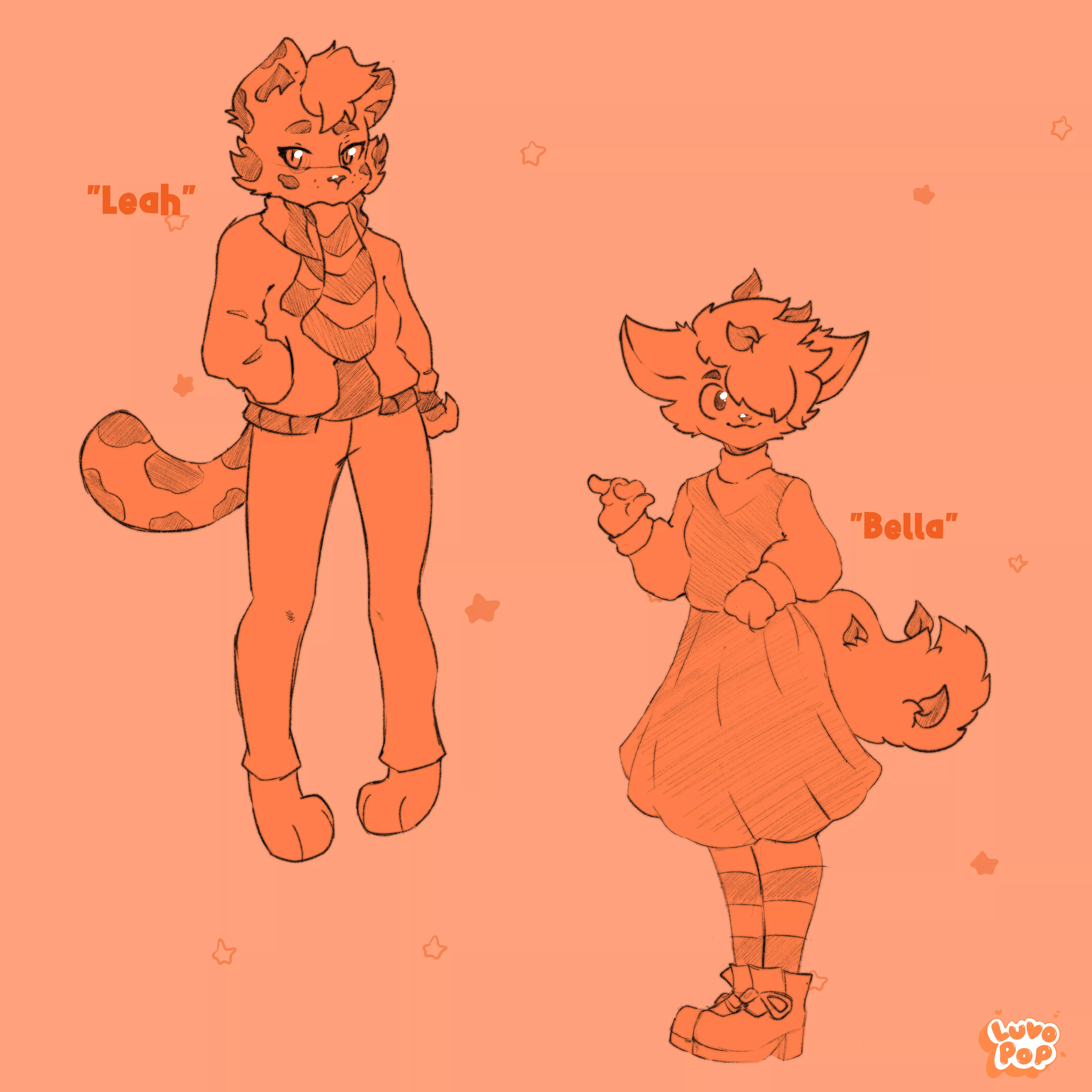 New designs, which one do y'all prefer? ^=^ (by me, Luvopop! 🧡) posted by luvo_pop