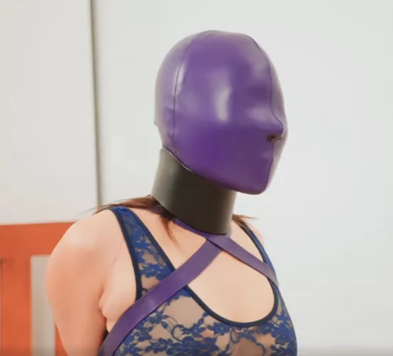 Purple leather hood by ManeTamer69