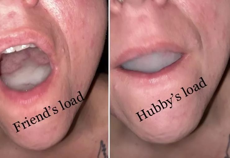 Saturday night mfm ends with 2 huge mouthfuls of cum. Hubby’s load for the win. I could barely opened my mouth to show hubby’s load. Excessive amount. My Goodness 😍🤤 posted by Mr_big_loads