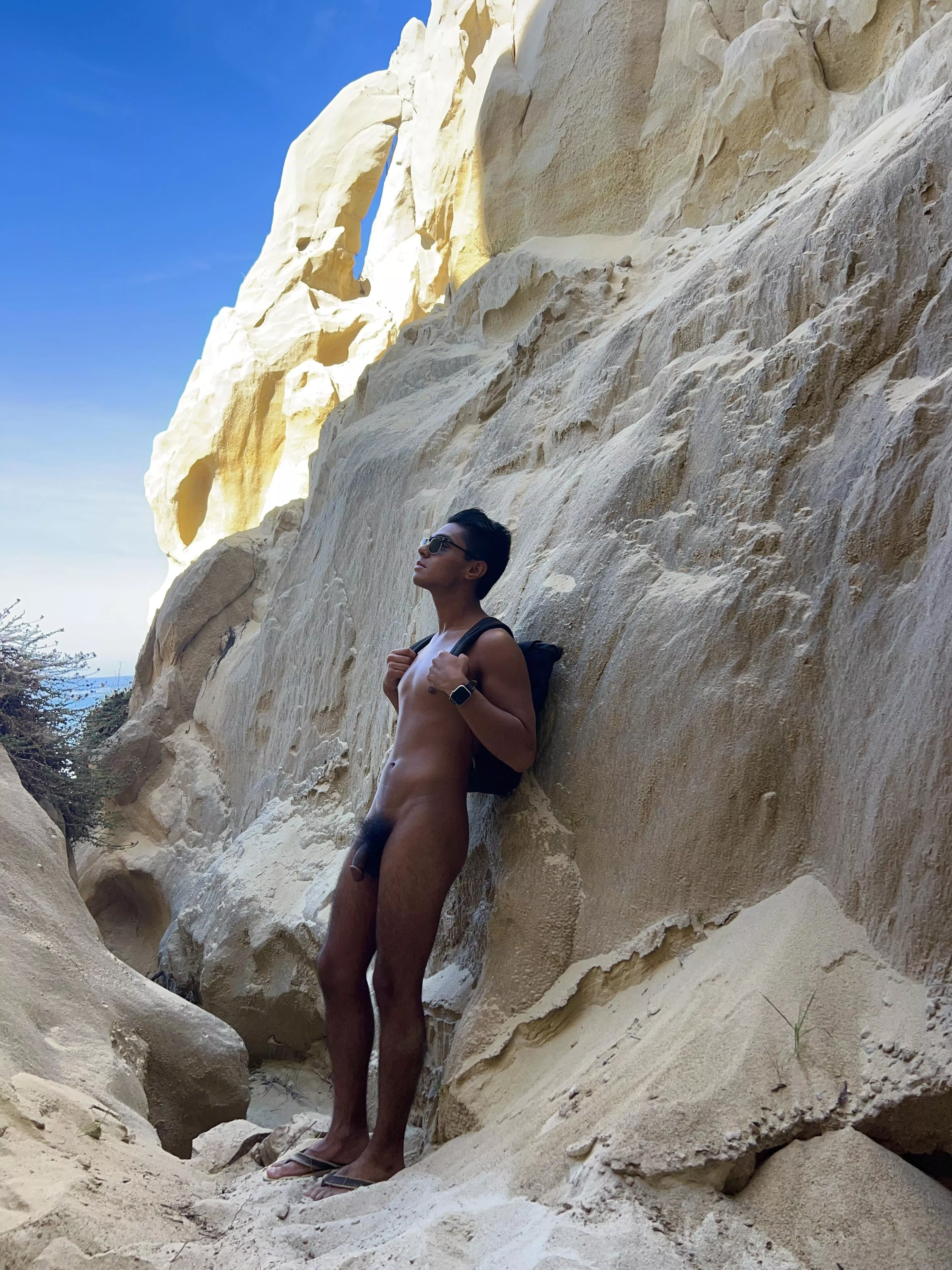 19yr nudist dudist, I found an awesome little ravine up in the cliffs of blacks beach and got this photo yesterday! :) posted by swaggy_ben