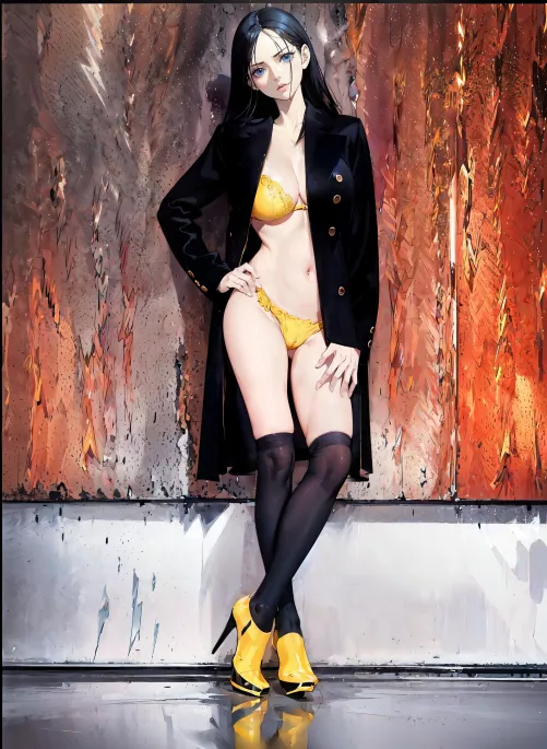 Nico Robin in black with a touch of yellow by SeaName9808