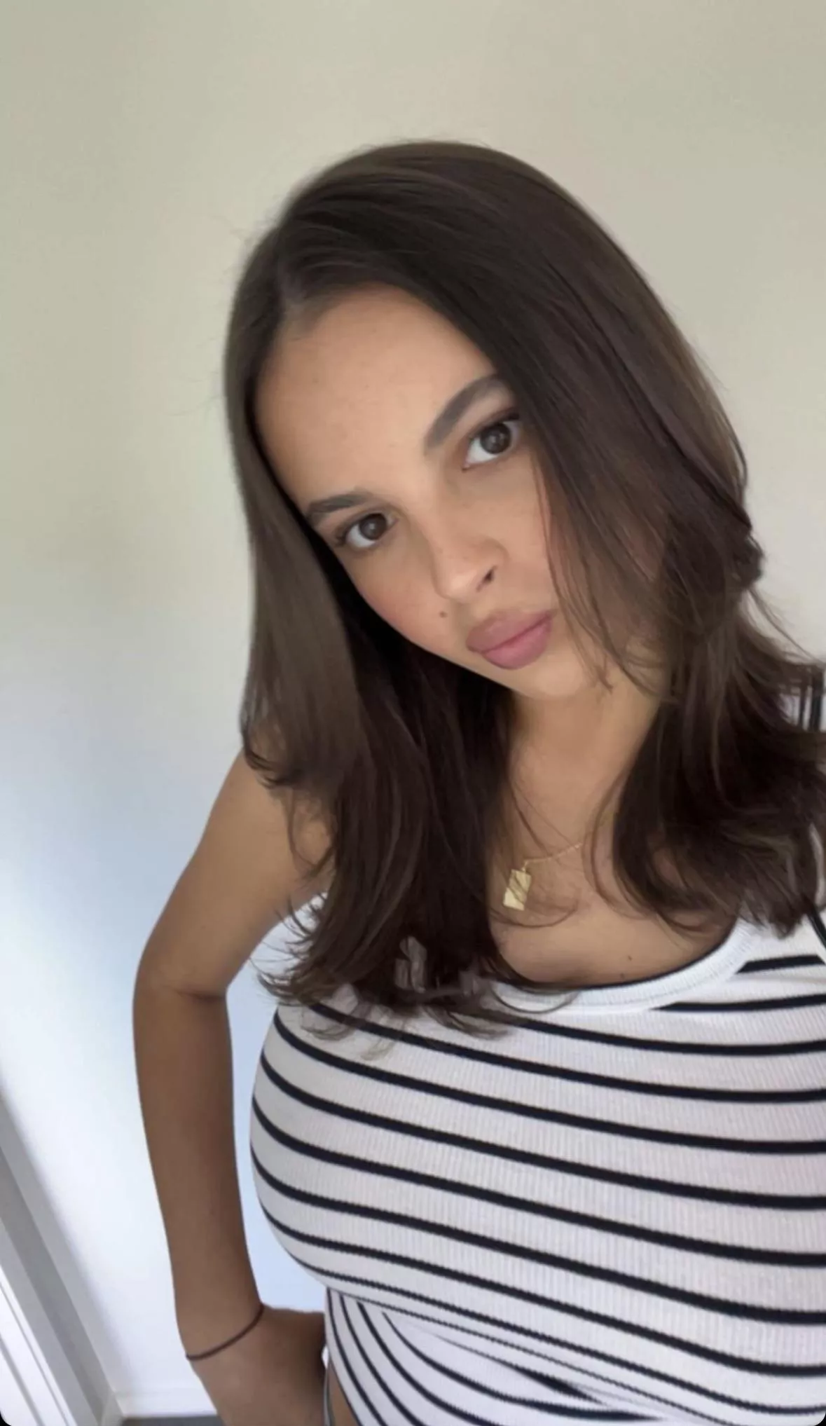 Busty in stripes posted by anonymous123456_