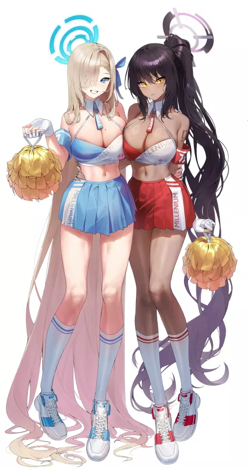 Cheerleaders Asuna & Karin [Blue Archive] by CheetahSperm18
