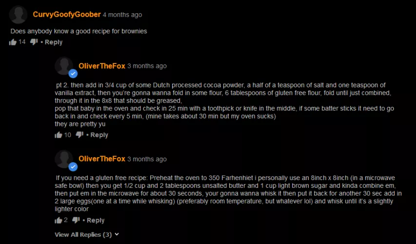 some guy asking for a brownie recipe by anonymous-throwaway6